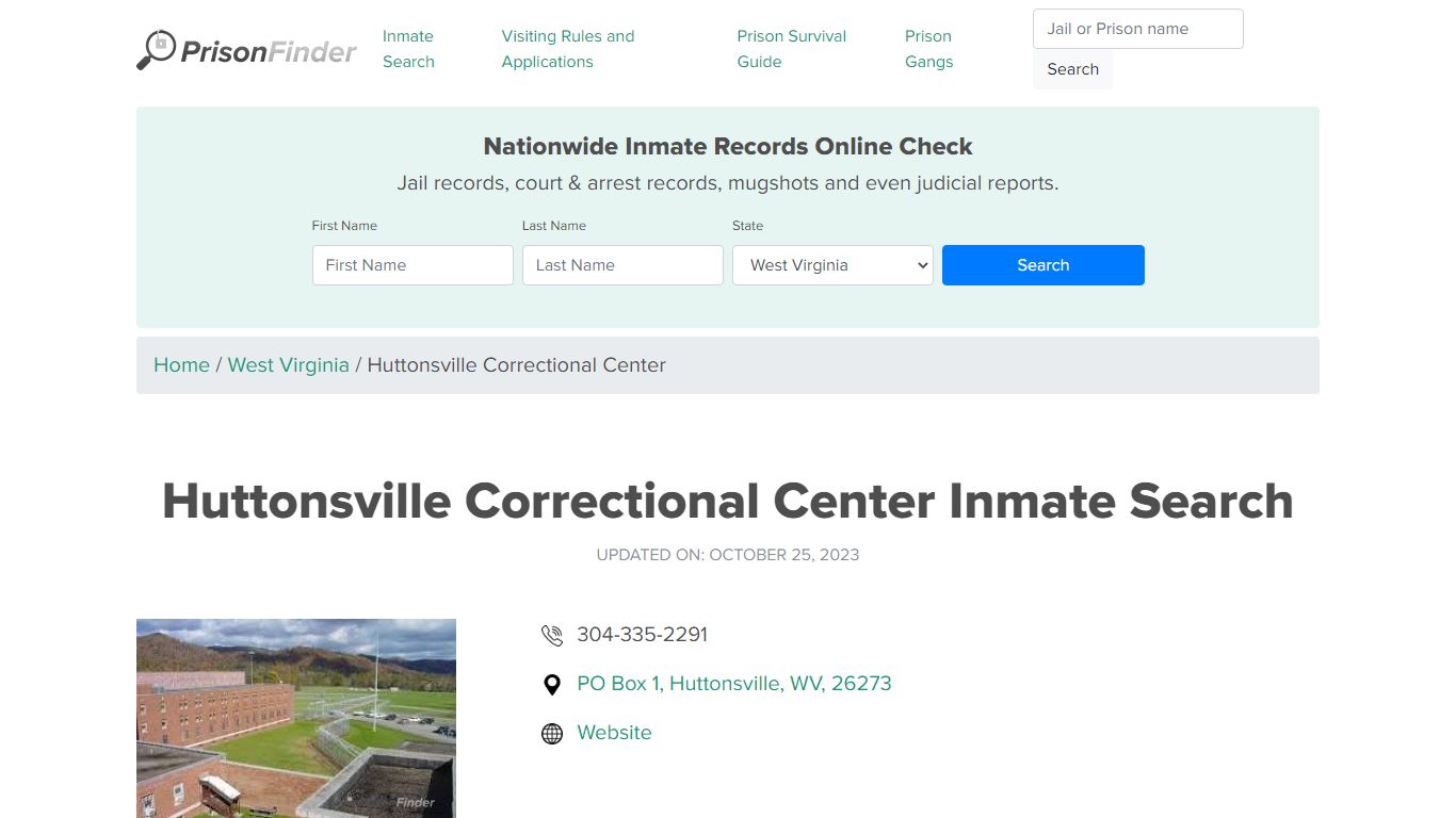 Huttonsville Correctional Center Inmate Search - Prisonfinder.org